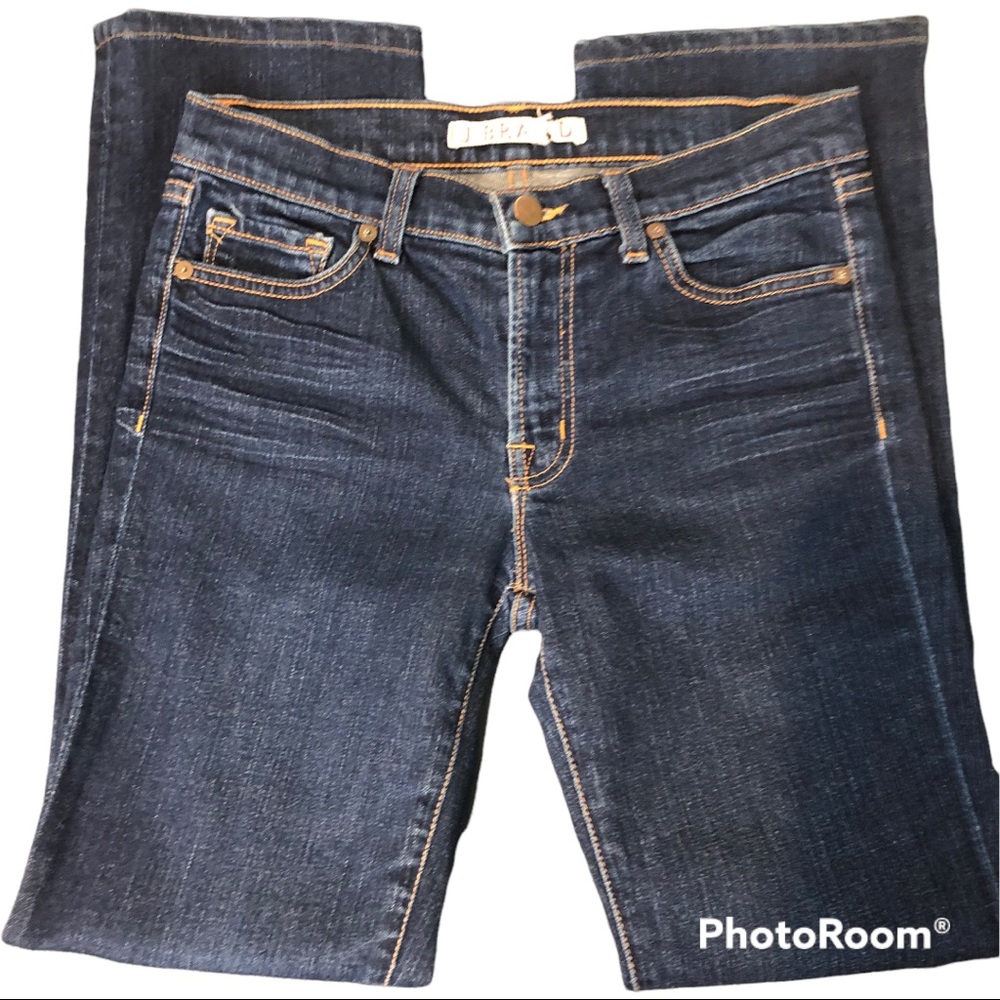 J Brand Straight Leg Mid-rise Style 805 Ink Dark Wash Jeans size 27